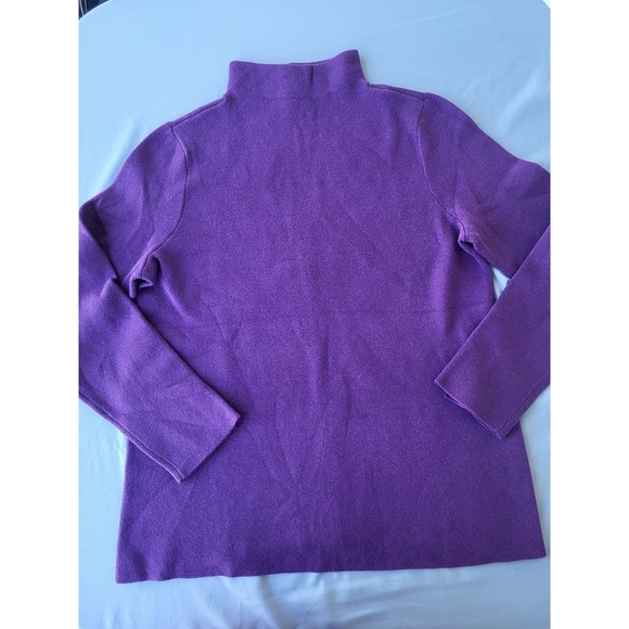 J. Jill Sweaters - J. Jill Purple Solid Knit Mock Neck Long Sleeve Stretch Pullover Sweater M